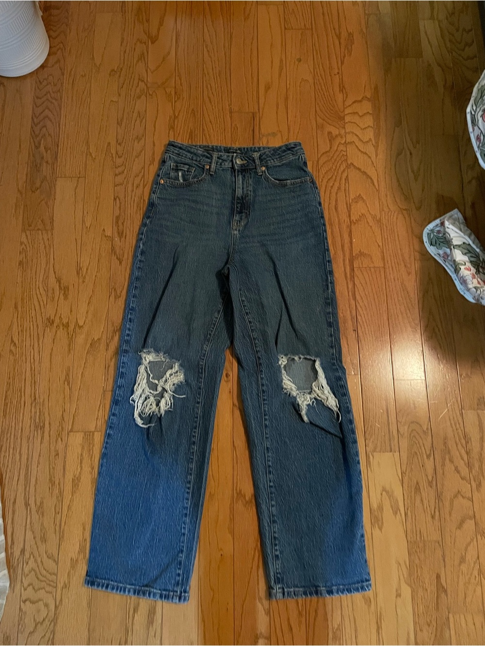 wild fable Distressed Dark Blue Boyfriend Jeans